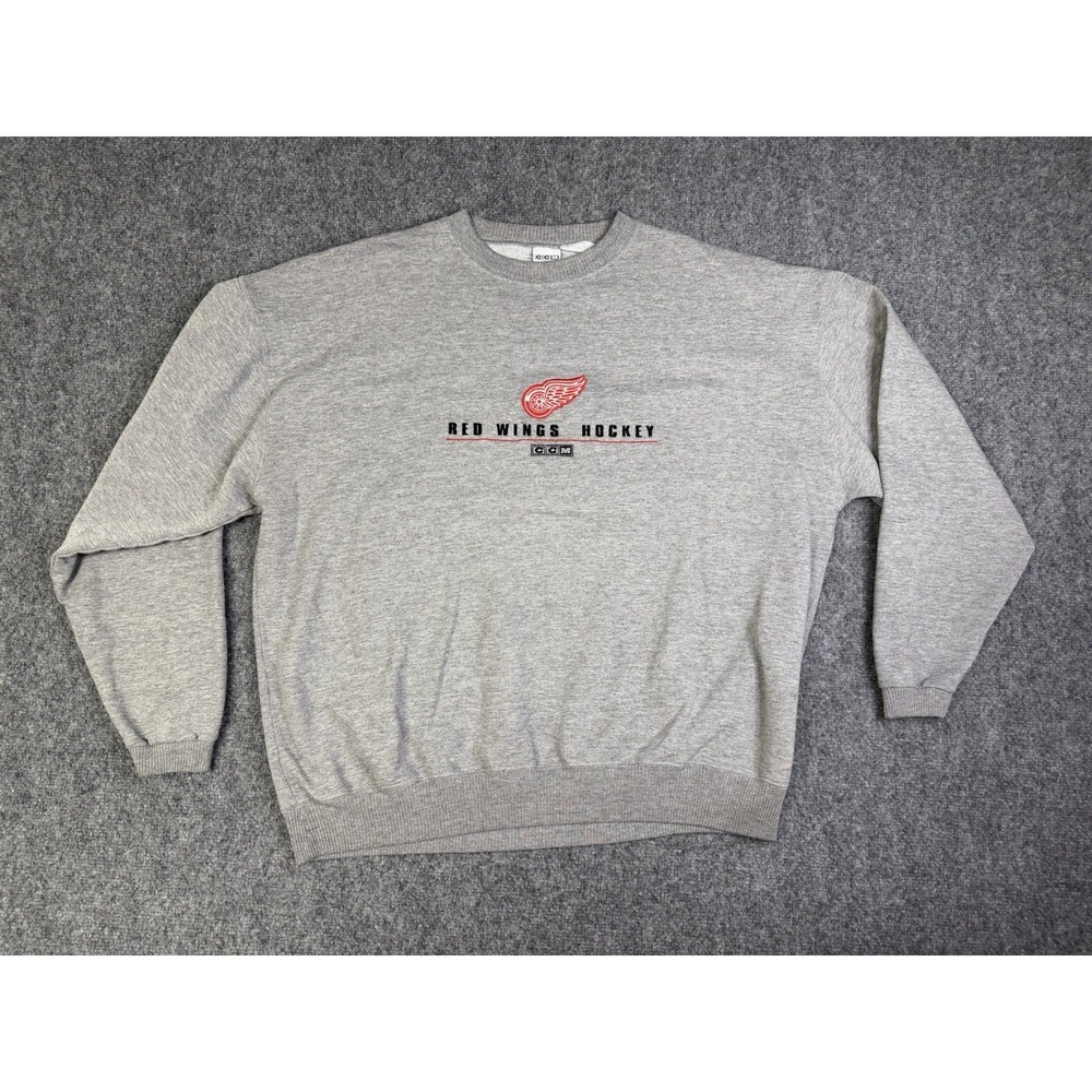 Vintage 90's Y2K CCM Detroit Redwings Hockey NHL Sweatshirt Size XL